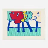 Roy Lichtenstein, Illustration for Or automnal: arrière-saison en nouvelle Angleterre (from La nouvelle chute de l'Amérique portfolio), 1992, etching and aquatint in colors on Arches