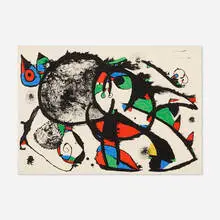 Hommage à Masson by Joan Miró, 1977, lithograph in colors, sold Oct 2024