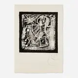Untitled (from Les essències de la terra portfolio) by Joan Miró, 1968, lithograph on Japon nacré, sold Oct 2024