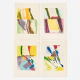 John Chamberlain, Four works from the Flashback portfolio, 1979, lithograph in colors on Arches