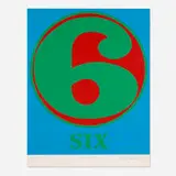 Robert Indiana, Six (from the Numbers portfolio), 1968, screenprint in colors