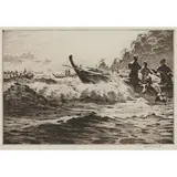 Martin Lewis, Departure of the Boats, Japan, 1926