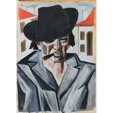 Hugo Scheiber, Man in Hat with Cigar
