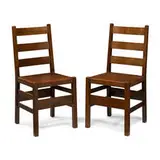 ladder-back chairs, pair, #306 1/2 by Gustav Stickley, sold Jun 2022