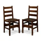 ladder-back chairs, pair, #306 1/2 by Gustav Stickley, sold Jun 2022
