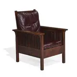 fixed-back spindle armchair, #390 by Gustav Stickley, sold Jun 2022