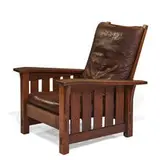 drop-arm Morris chair, #369 by Gustav Stickley, sold Jun 2022