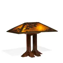 Charles P. Limbert Co., shade attributed to Forest Emerson Mann, designer, table lamp, #7