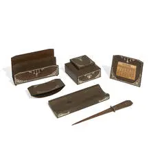 six-piece desk set, #104 by Smith Metal Arts Co., sold Jun 2022