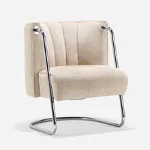 Gilbert Rohde, chair, c. 1935, upholstery, chrome-plated tubular steel