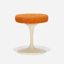 Eero Saarinen, Tulip stool, 1958, enameled aluminum, upholstery