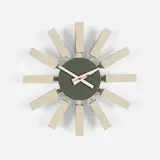 Block wall clock from the Clocks Ahead of Time series, model 2285 by George Nelson & Associates, 1959, lacquered wood, enameled aluminum, sold Sep 2020