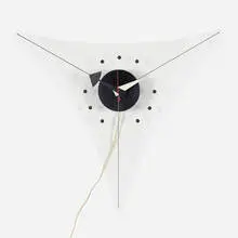 Triangle wall clock, model 2225 by George Nelson & Associates, 1955, acrylic, lacquered wood, enameled aluminum, steel, sold Sep 2020