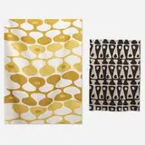 Alvin Lustig, textile samples, set of two, c. 1950, printed fabric