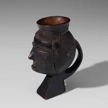 Bushongo, vessel, carved wood