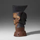 Idoma artist, Oglinye Society headcrest, carved and painted wood