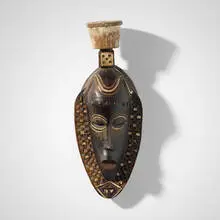Côte d'Ivoire style, mask, carved and painted wood