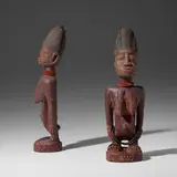 Yoruba, female Ere Ibeji (twin figures), pair