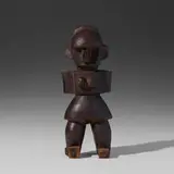 West African, figure, carved wood, steel