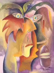 Untitled by Alexandra Nechita, acrylic on canvas 41 x 31cm Nicknamed the ‘Petite Picasso’, sold Oct 2021