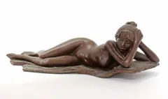 James Butler, Untitled, James Butler RA (b.1931) Reclining model bronze with brown patina