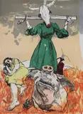 Paula Rego, Untitled, b.1935) 'Scarecrow' lithograph in colours