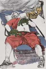 Untitled by Paula Rego, b.1935) 'Turtle Hands' lithograph in colours, sold Oct 2021