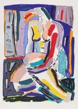 Fraser Taylor, Untitled, Fraser Taylor (b.1960) 'Crouched Woman' screenprint in colours