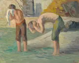 Maximilien Luce, Ouvriers se lavant au bord de la Seine