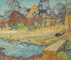 Alexandre Altmann, House by the River, oil on canvas