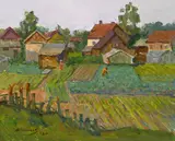 Fyodor D. Kolesov, Gardens, 1957, oil on board