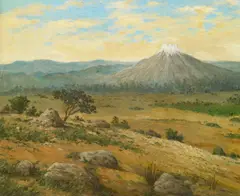 Popocatépetl Volcano, Mexico by Dr. Atl, 1940, oil on linen on masonite, offered May 2007