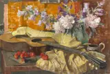 Béla Kontuly, Still Life with Guitar, oil on canvas