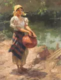Fernando Amorsolo, Girl by a River, 1932; also a painting by Hipolita Certeza (2)