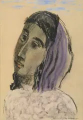 Head by Max Weber, 1921, pastel on paper, sold May 2007