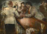 Grigory Gluckmann, Cocktail Time, oil on panel