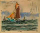Fischer-Kutter by Lyonel Feininger, 1922, watercolor and ink on paper, sold May 2007