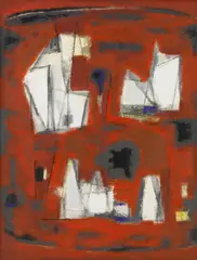 Jun'ichi Dobashi, Sunset, Clouds & Sails # 4, oil on canvas