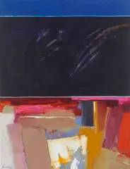 Dan Namingha, Black Desert, 1984, acrylic on canvas