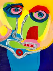 Karel Appel, Grande Tête I, 1969, acrylic on paper laid down on canvas