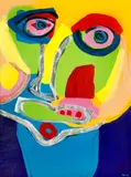 Karel Appel, Grande Tête I, 1969, acrylic on paper laid down on canvas