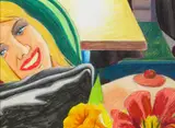 Tom Wesselmann, Study for Bedroom Painting #42, 1977, pencil and color pencil on tracing paper