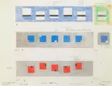 Herbert Bayer, Untitled (Study for Tile Installation), 1978, color pencil on graph paper