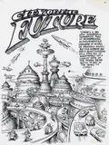 Robert Crumb, City of the Future, 1967 (5), pen and ink with touches of whiteout on paper