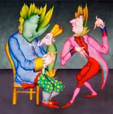 Mihail Chemiakin, Carnival at St. Petersburg, 1997, oil on canvas