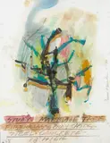 Dennis A. Oppenheim, Study Marriage Tree, 1999, watercolor, charcoal and pastel on paper