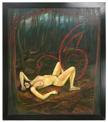 Leda and the Swan by Suzanne Caporael, 1989, oil on canvas, offered May 2007