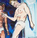Billy Sullivan, The World, oil and ink on silk