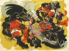 Untitled, by Karel Appel, color lithograph, sold May 2007