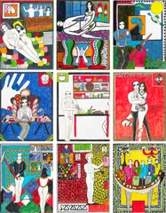 Dorothy Iannone, Ta(rot) Pack, 1968/1969 (27), felt pen, ink and paper collage on paper board (double-sided)